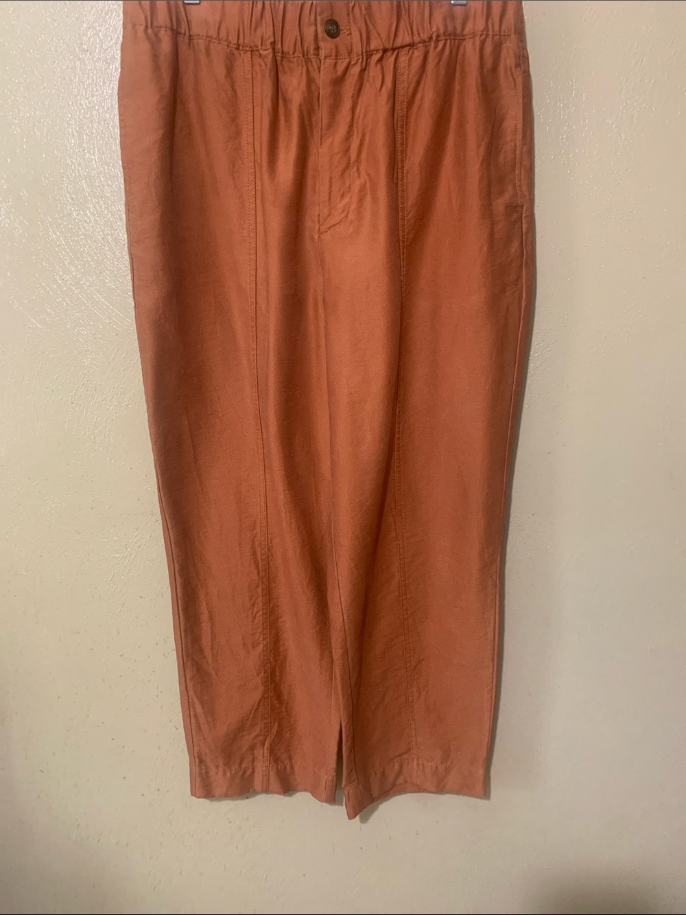 Madewell size L Burnt Orange Pull-On Wide Leg Ankle Pants